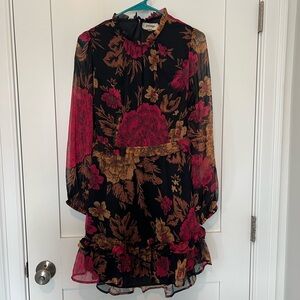 Floral Black and Pink Dress